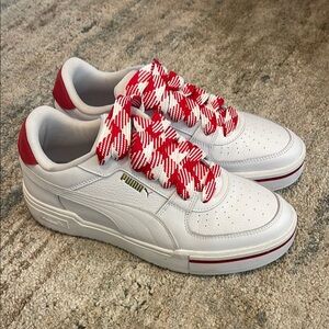 Puma California Pro Heritage White and Red Sneakers